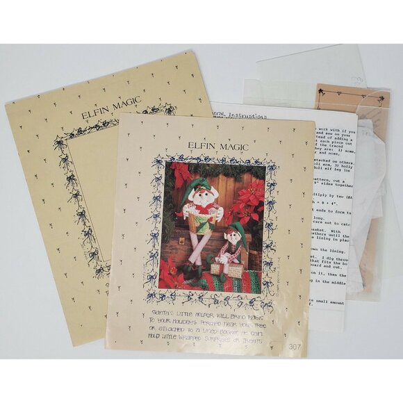Elf Doll Sewing Instructions Ornament Home Decor Elfin Magic Uncut VTG 1982 - Picture 2 of 6